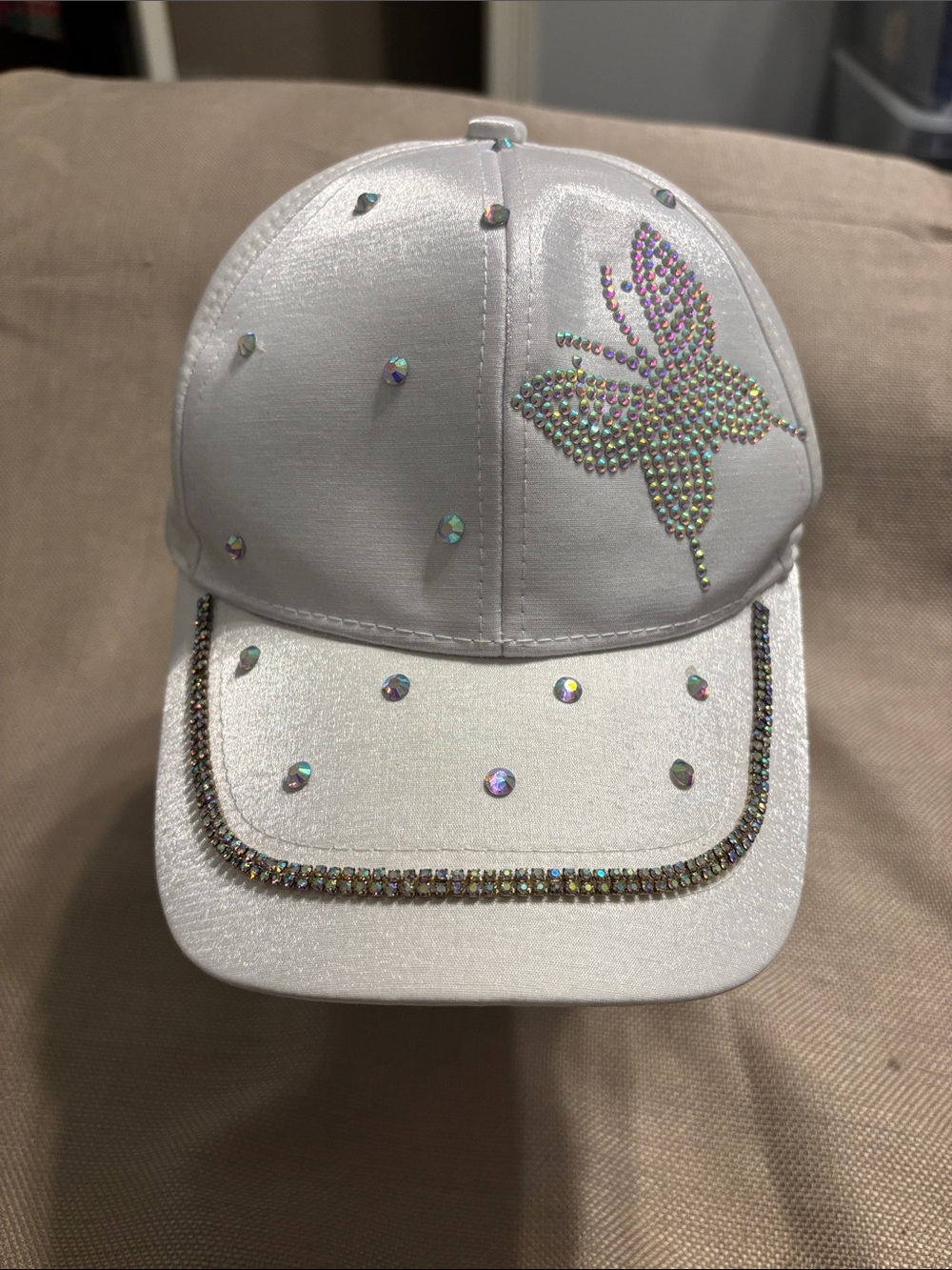 Unbranded Rhinestone Butterfly Cap - Picture 1 of 6